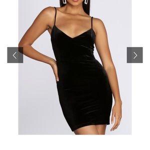 Windsor Black Velvet Mini Dress